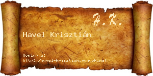 Havel Krisztián névjegykártya